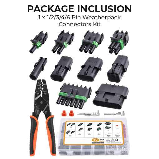 1/2/3/4/6 Pin Weatherpack Connectors Kit
