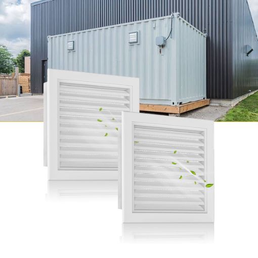 2-Pack Shipping Container Aluminum Gable Vents with Screen