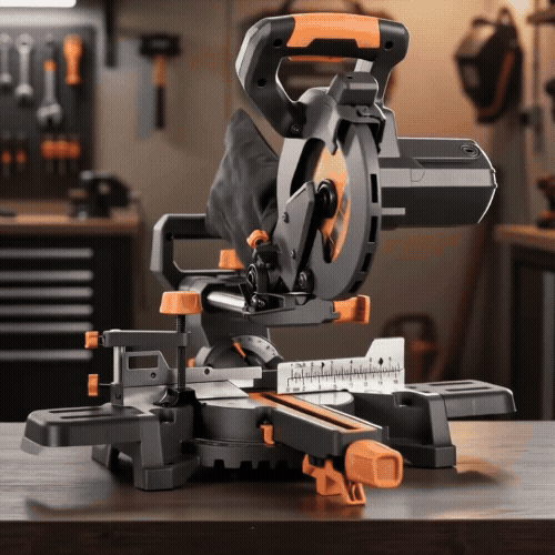 10-Inch Sliding Compound Miter Saw with Multi-Material Cutting Blade