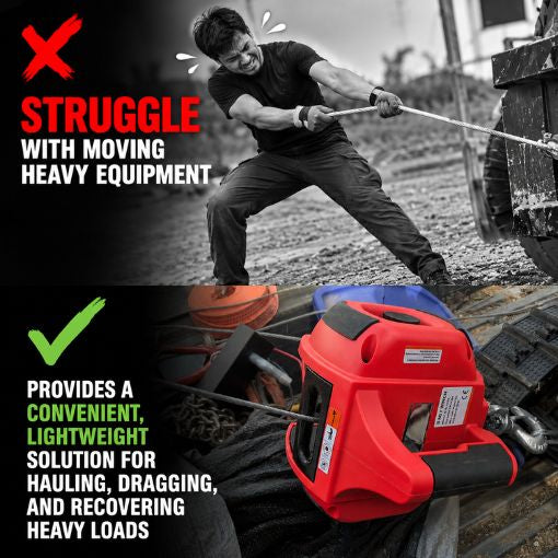 Drill-Powered Portable Winch with Steel Wire Rope