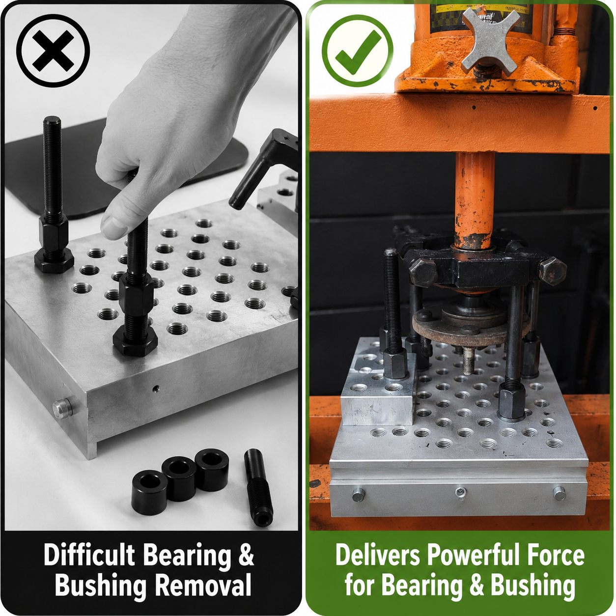 Bearing and Bushing Drill Press Support Block Plate Tool Set