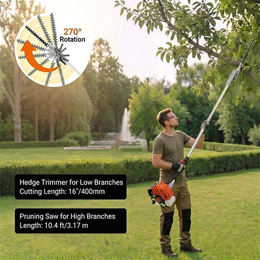 5-in-1 Gas Weed Wacker Garden Tool with Long Reach Extension Pole