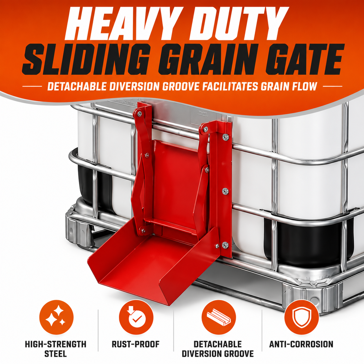Sliding Grain Gate with Detachable Chute