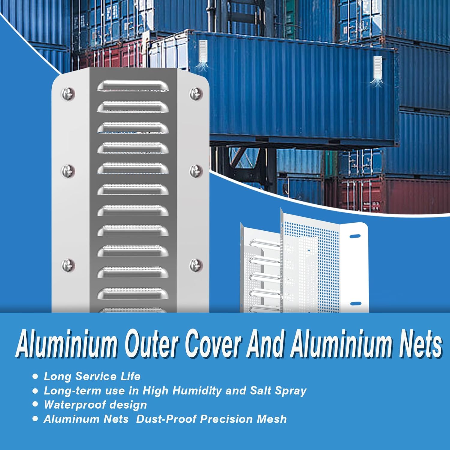 4-Pack 13" Stainless Steel Shipping Container Air Vent Kit