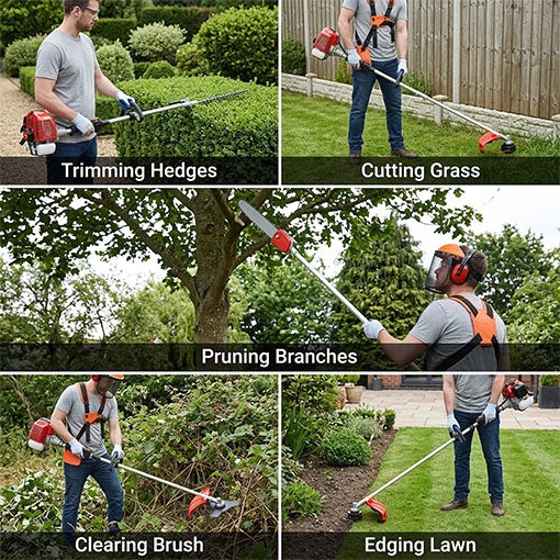 5-in-1 Gas Weed Wacker Garden Tool with Long Reach Extension Pole