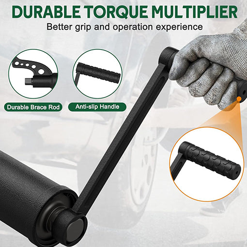 Heavy Duty Torque Multiplier Wrench with 8 Cr-v Sockets