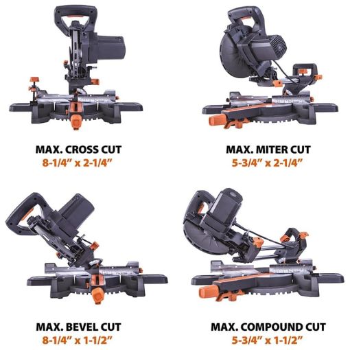 10-Inch Sliding Compound Miter Saw with Multi-Material Cutting Blade