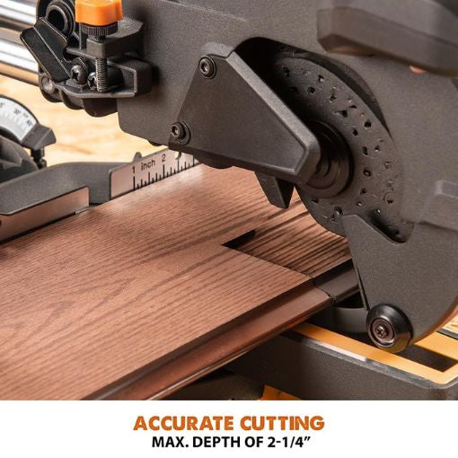 10-Inch Sliding Compound Miter Saw with Multi-Material Cutting Blade