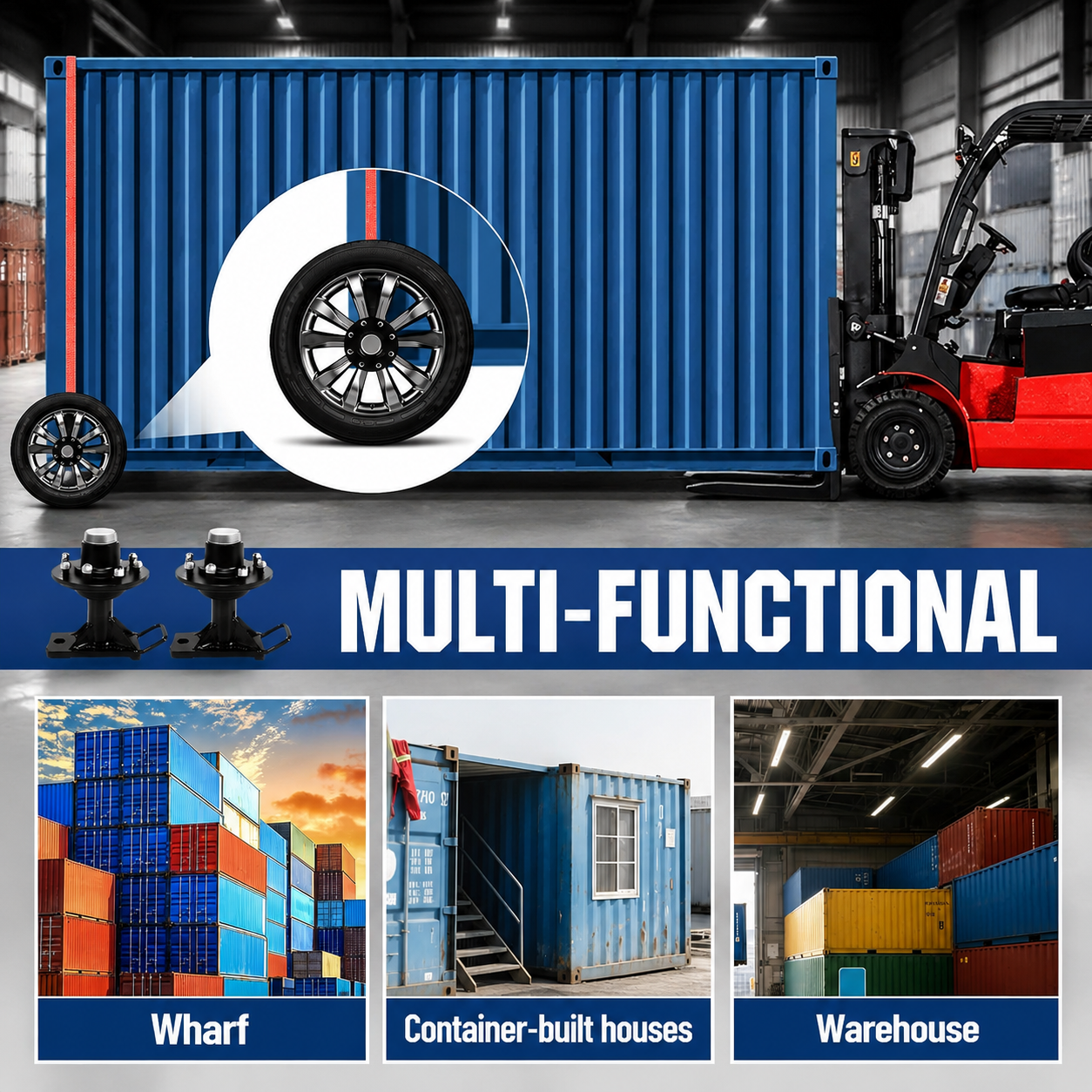 8-Lugs Shipping Container Wheel Spindle Kit
