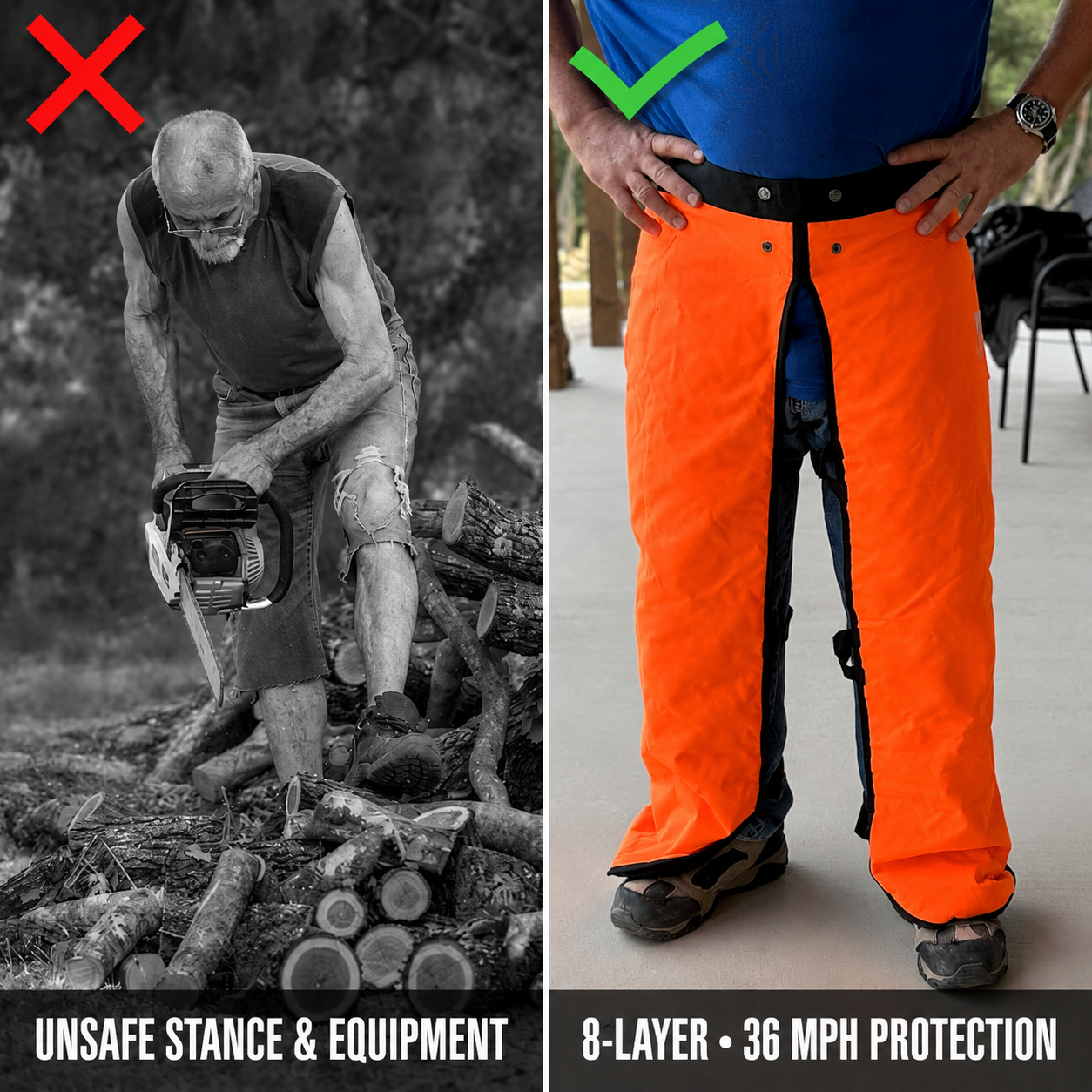8-Layer Chainsaw Chaps Apron Wrap