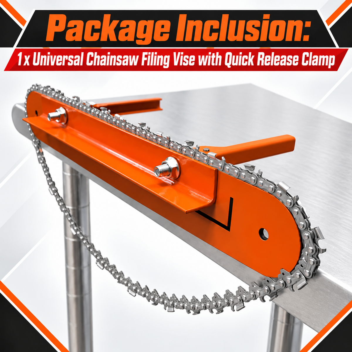 Universal Chainsaw Filing Vise with Quick Release Clamp