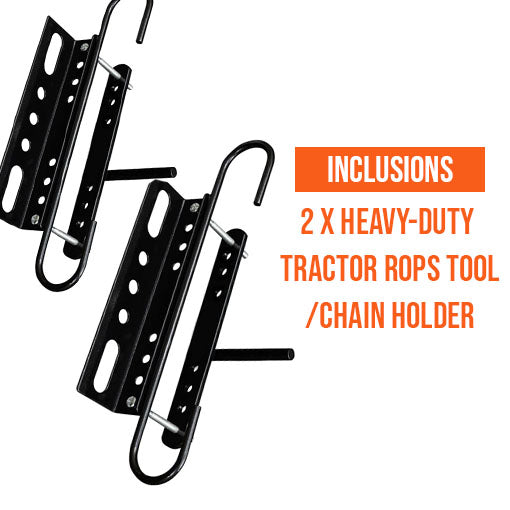 Heavy-Duty Tractor ROPS Tool/Chain Holder