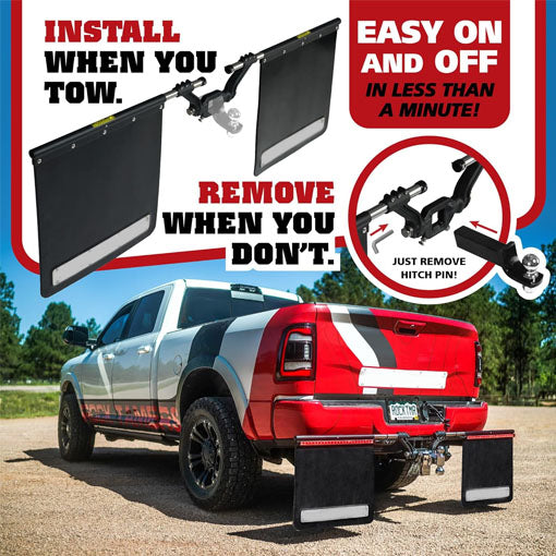 Hitch-mounted Truck Mud Flaps