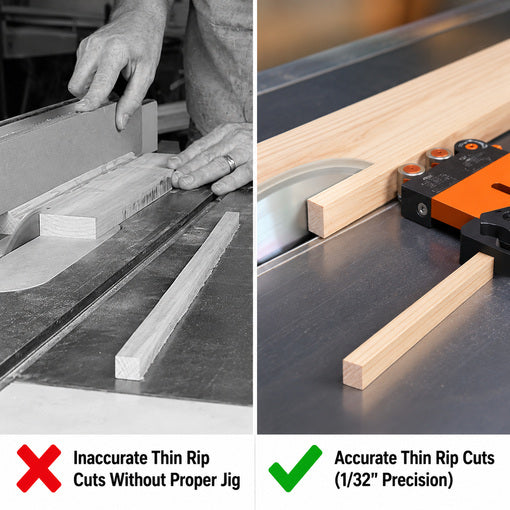 2-in-1 Thin Rip Jig and Feather Boards for Table Saw Jig Guide