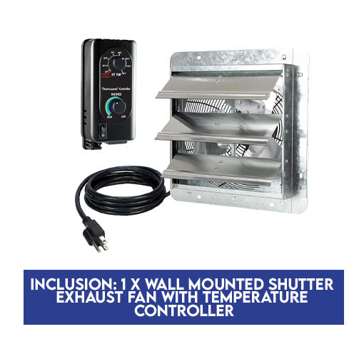 Wall Mounted Shutter Exhaust Fan with Temperature Controller