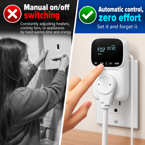 2-Pack 15A Digital Temperature Controller Outlet