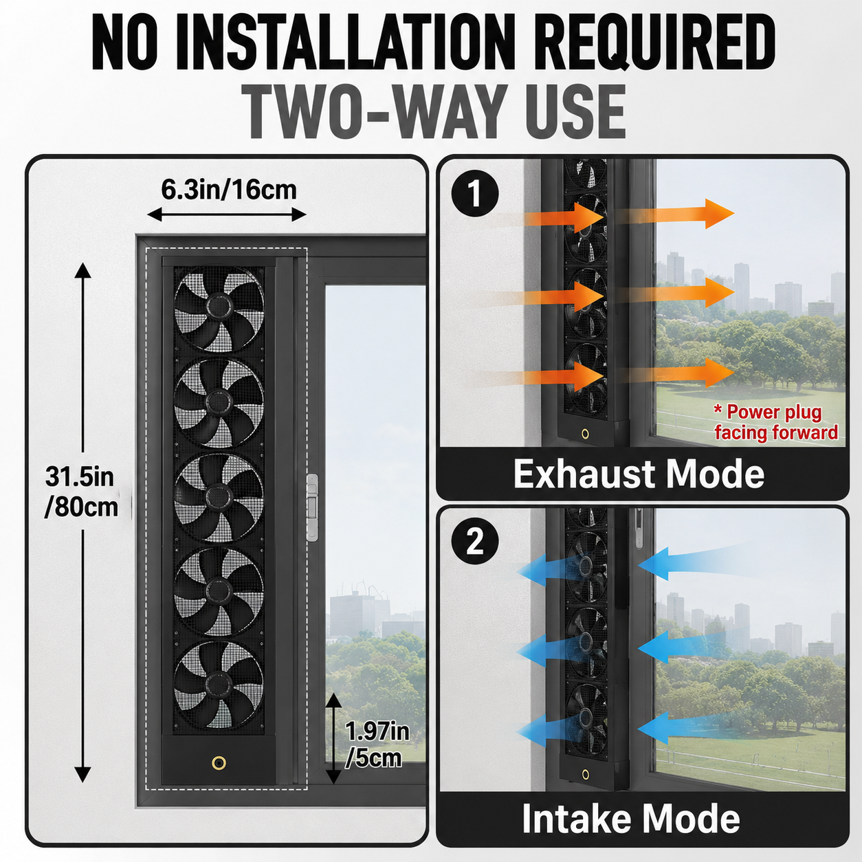 Detachable Window Exhaust Fan for Sliding Windows