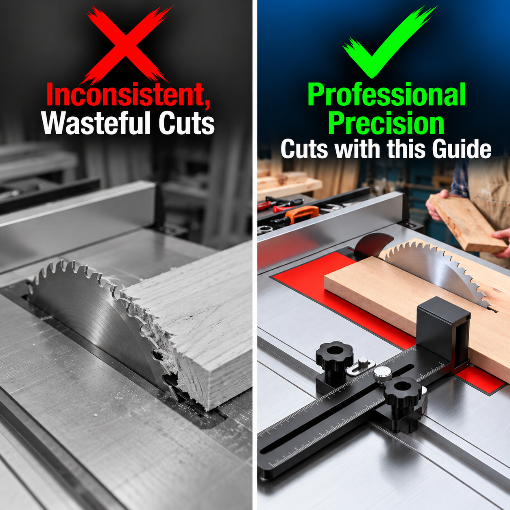 2-Roller Thin Rip Table Saw Jig Guide