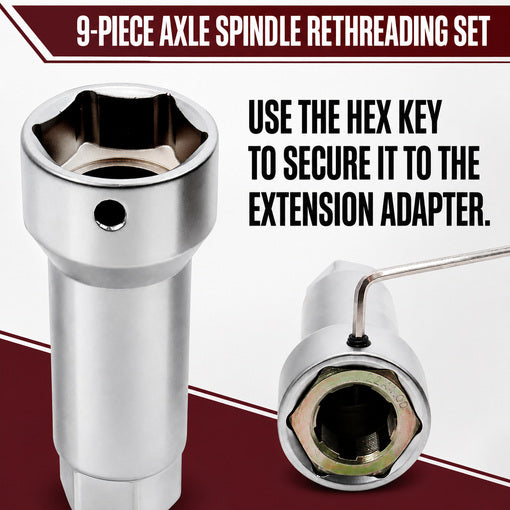 10-Piece Axle Spindle and Wheel Stud Thread Chaser Set