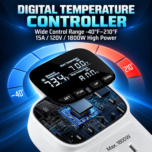 2-Pack 15A Digital Temperature Controller Outlet