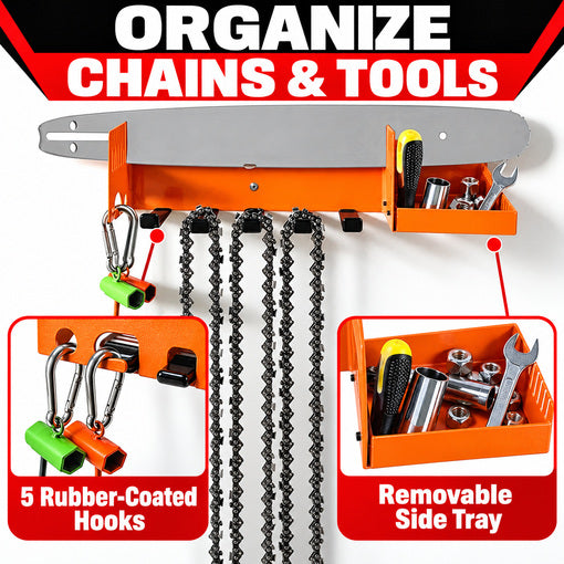 Heavy-Duty Chainsaw Bar and Chain Rack