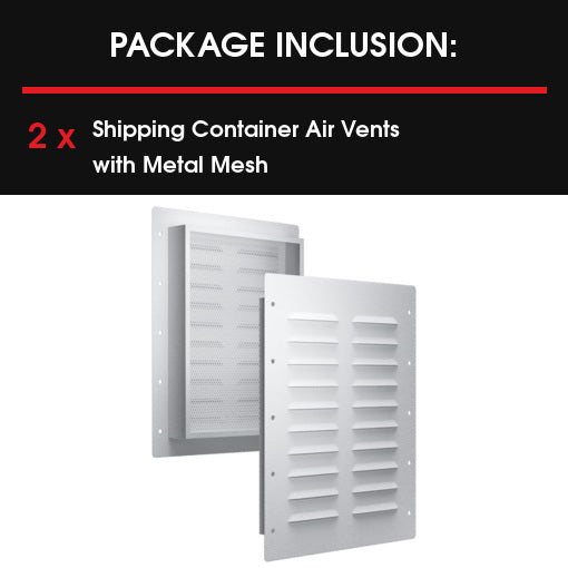 2-Pack Shipping Container Air Vents with Metal Mesh