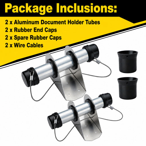 2-Pack Bolt-On Waterproof Trailer Registration Holder