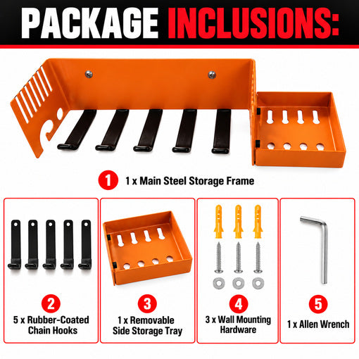 Heavy-Duty Chainsaw Bar and Chain Rack