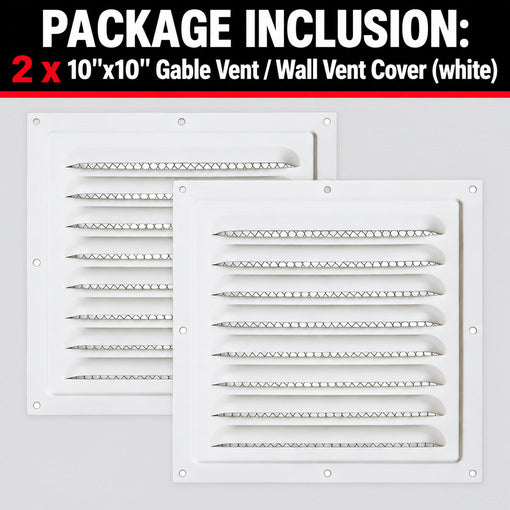 2-Pack 10”x10” Gable Vent & Wall Vent for Shipping Container