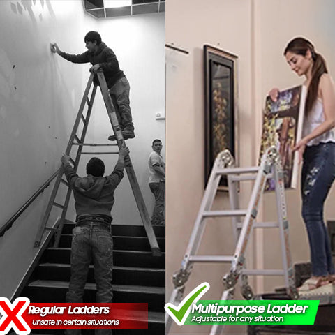 Comparison of 12- Step Multipurpose Ladder vs Regular Ladder