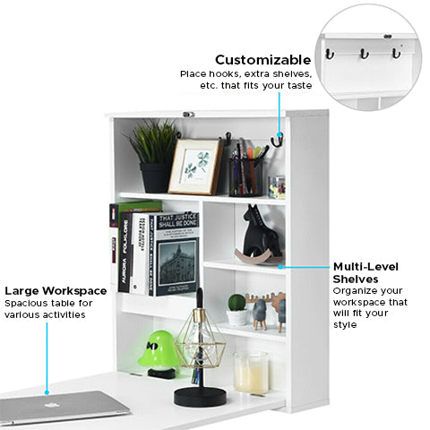 24 Inch Wall Mounted Desk and Chalkboard