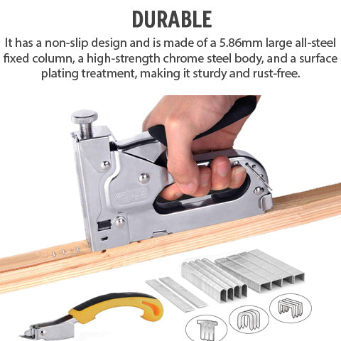 Durable 3-in-1 Staple Gun with Remover