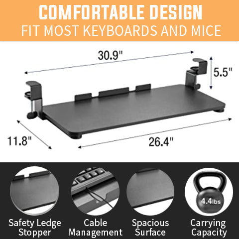 30 Inch Under Desk Keyboard Tray