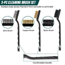 3D Printer Tool Kit - 3 pc Cleaning Brush Set