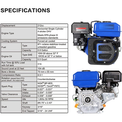 Horizontal Shaft Gas Engine
