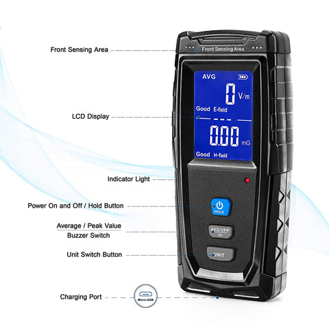 Rechargeable EMF Meter Detector