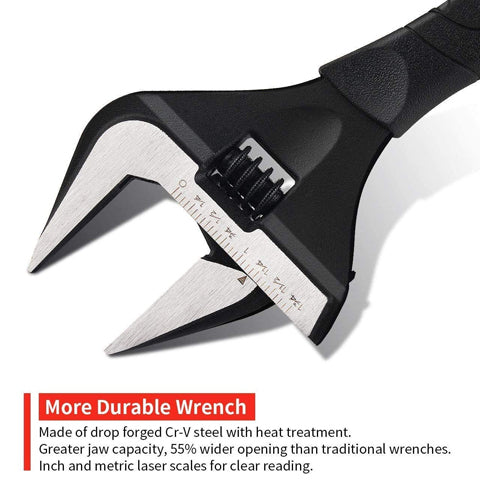 Wide Jaw Adjustable Wrench Set