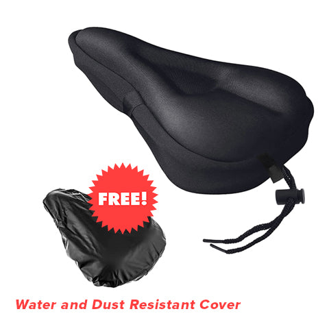 Gel Bike Seat Cover with FREE Water & Dust Resistant Cover