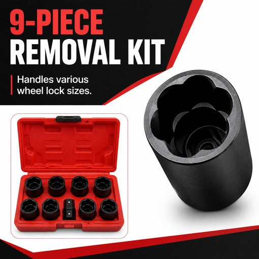 9-Piece Hubcap and Wheel Lock Removal Kit