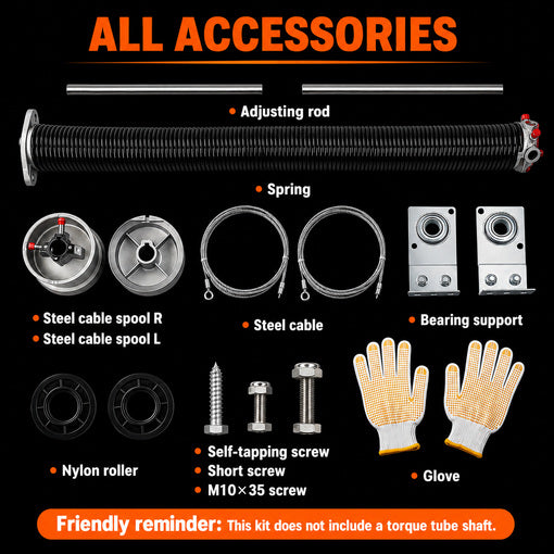 7FT Wide Cargo Trailer Ramp Door Spring Kit