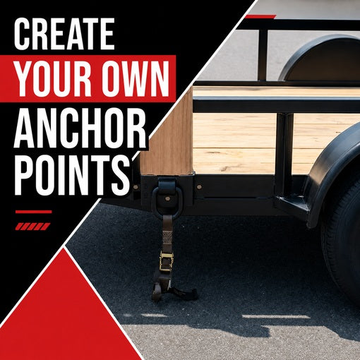 Bolt-On Trailer Side 2x4 Brackets with Welded D-Ring