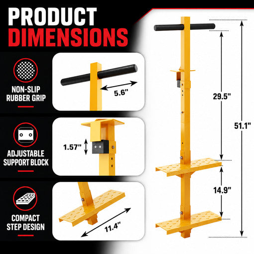 Heavy-Duty Flatbed Trailer 2-Step Anti-Slip Ladder