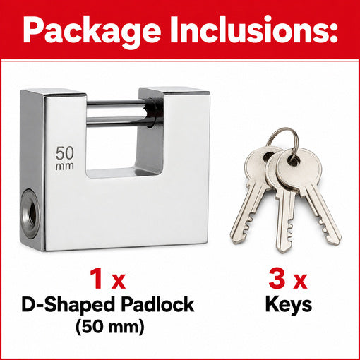 Heavy-Duty Shipping Container D-Shaped Padlock