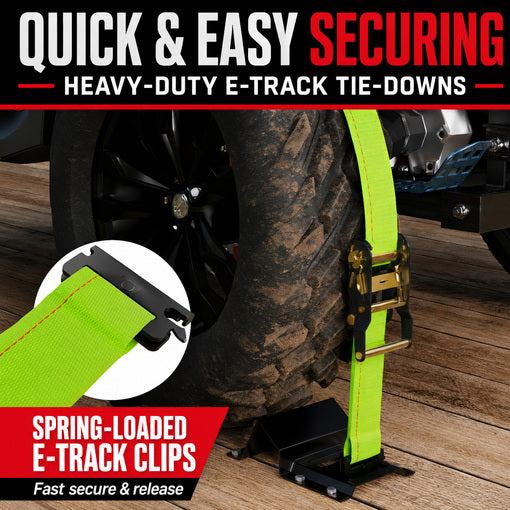 Tractor/Mower/ATV/UTV Heavy-Duty Wheel Chock Tie Down Kit