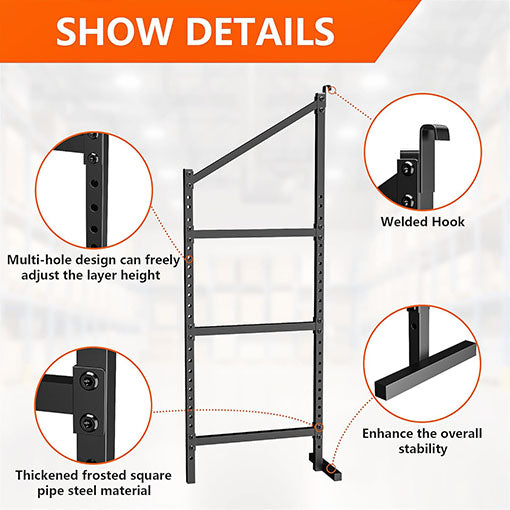 4-Pack No-Drill Shipping Container Adjustable Shelf Brackets