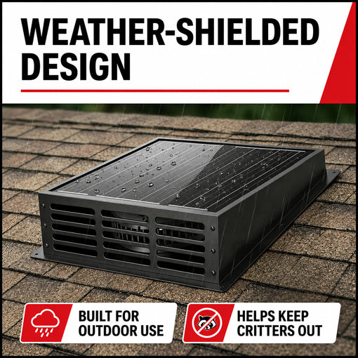 Solar-Powered Exhaust Fan with 12V Monocrystalline Panel