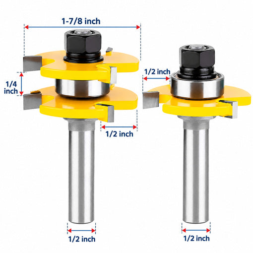 2PCS Tongue and Groove Router Bit Set
