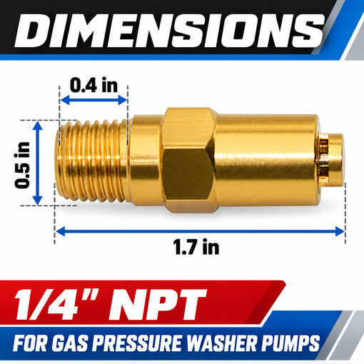 2-Pack Thermal Relief Valve Replacement for Gas Powered Pressure Washer Pumps