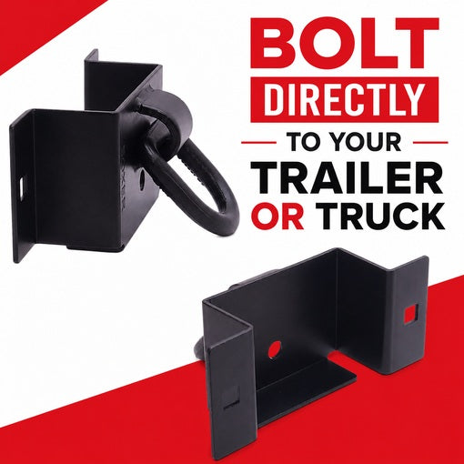 Bolt-On Trailer Side 2x4 Brackets with Welded D-Ring