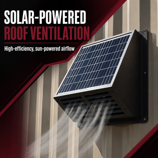 25W Solar Powered Exhaust Fan with 430 CFM High Airflow Ventilation